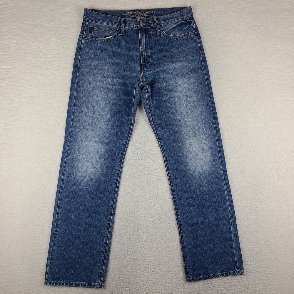 American Eagle Jeans Mens‎ 32x32 Blue Relaxed Straight Medium Wash Denim *